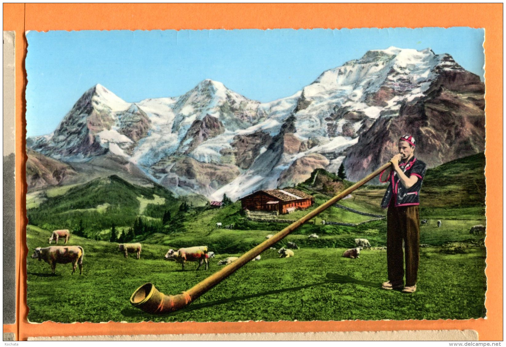 Z097, Alphornbläser, Cor Des Alpes Suisse, 51, Alpes, Cabane, Chalet, Vache ,non Circulée - Horn