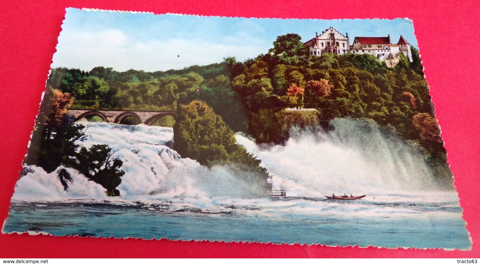 CARTE POSTALE SUISSE : RHEINFALL MIT SCHLOSS LAUFEN , ETAT VOIR PHOTO  . POUR TOUT RENSEIGNEMENT ME CONTACTER. REGARDEZ - Ardez