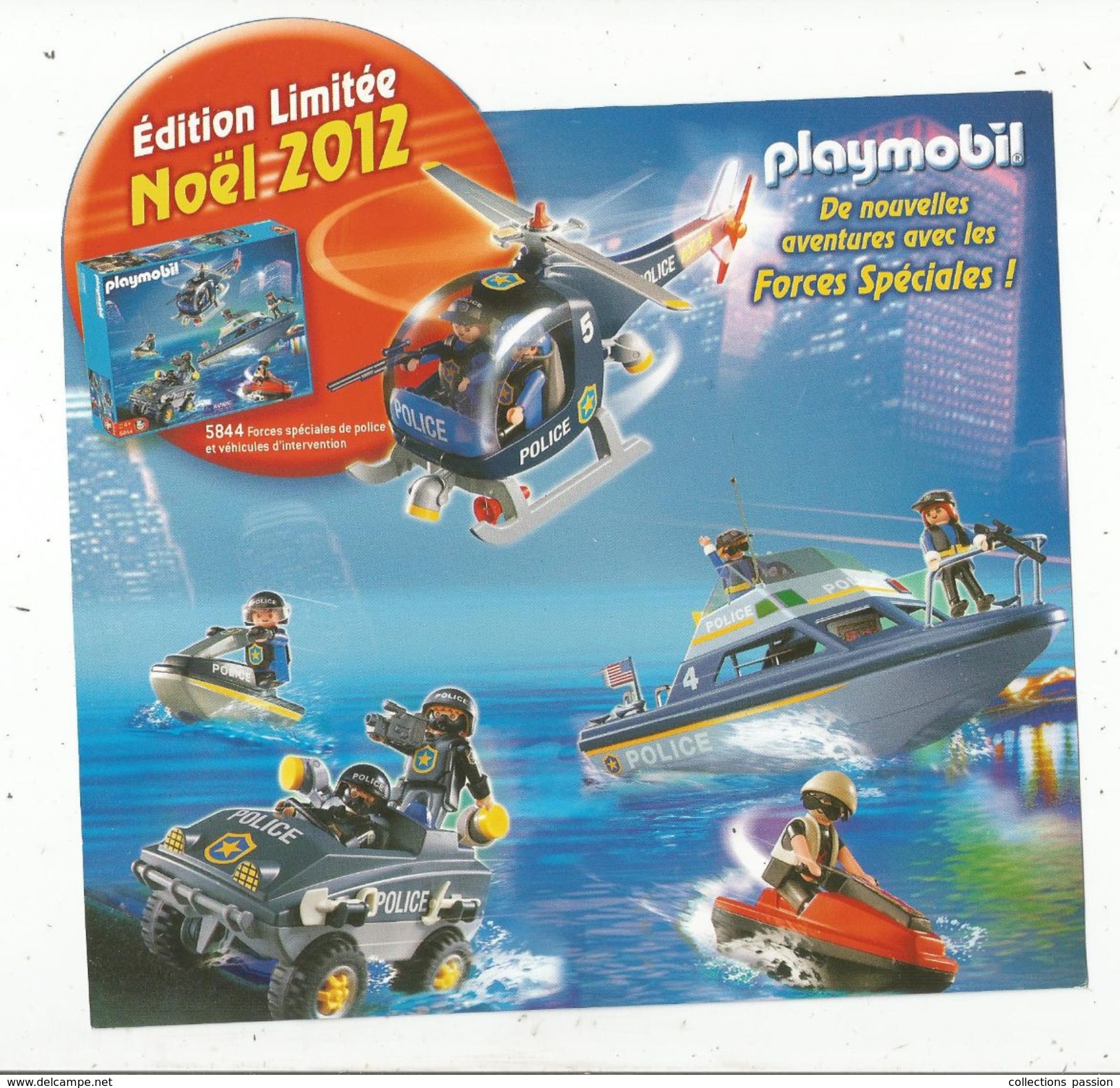 Publicité Noël 2012 , édition Limitée , PLAYMOBIL , Forces Spéciales De Police , Cabane Du Pêcheur , Frais Fr : 1.55 E - Playmobil