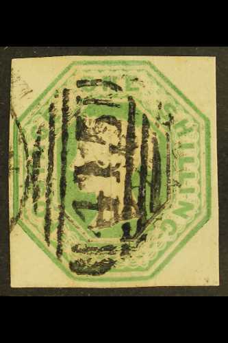 1847-54 1s Green, SG 55, Used With 4 Well Balanced Margins, Light Horizontal Crease Visible From The Reverse. For More I - Autres & Non Classés