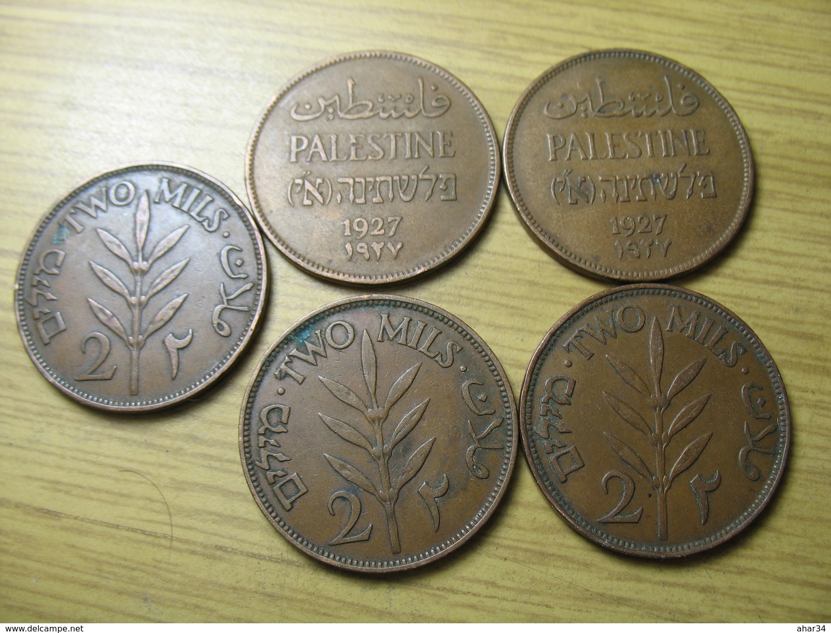 PALESTINE 5 COINS 2 MILS 1927   DEL 2017/2  NUM 1 - Andere - Azië