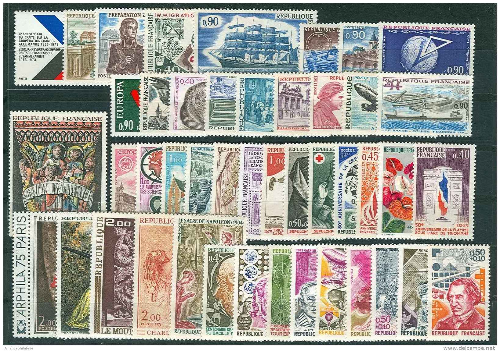 Lot N°7257 France Année Complète 1973 Neuf ** LUXE - 1970-1979