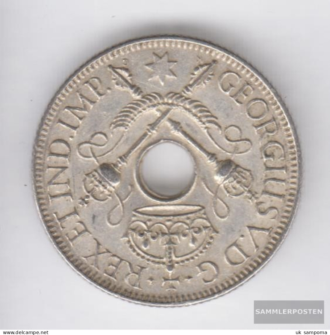 Guinea 5 1935 Extremely Fine Silver Extremely Fine 1935 1 Shilling Scepter - Papouasie-Nouvelle-Guinée