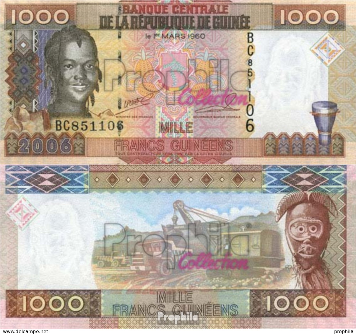 Guinea Pick-Nr: 40 Bankfrisch 2006 1.000 Francs - Guinea