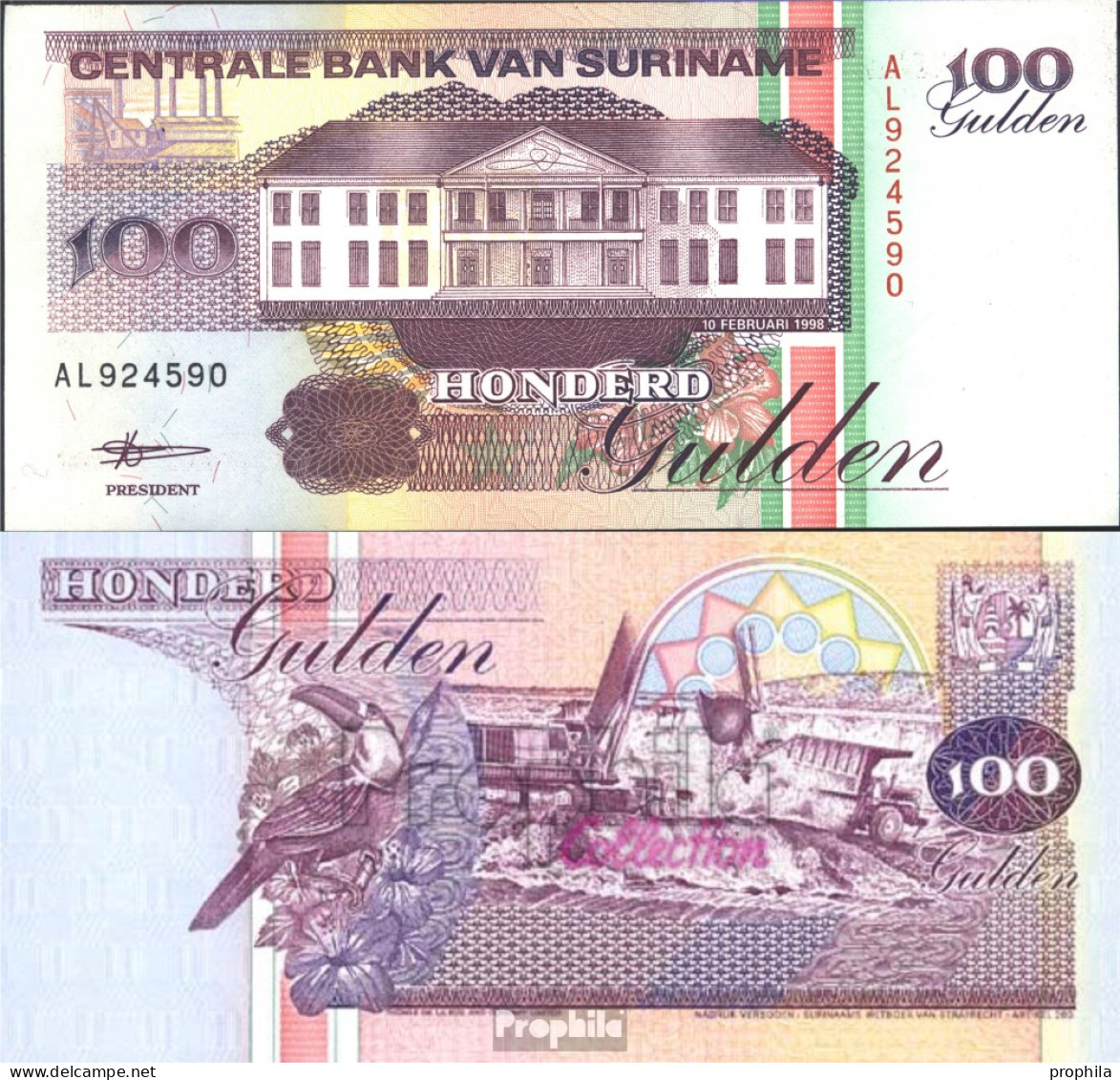 Suriname Pick-Nr: 139a Bankfrisch 1991 100 Gulden - Surinam