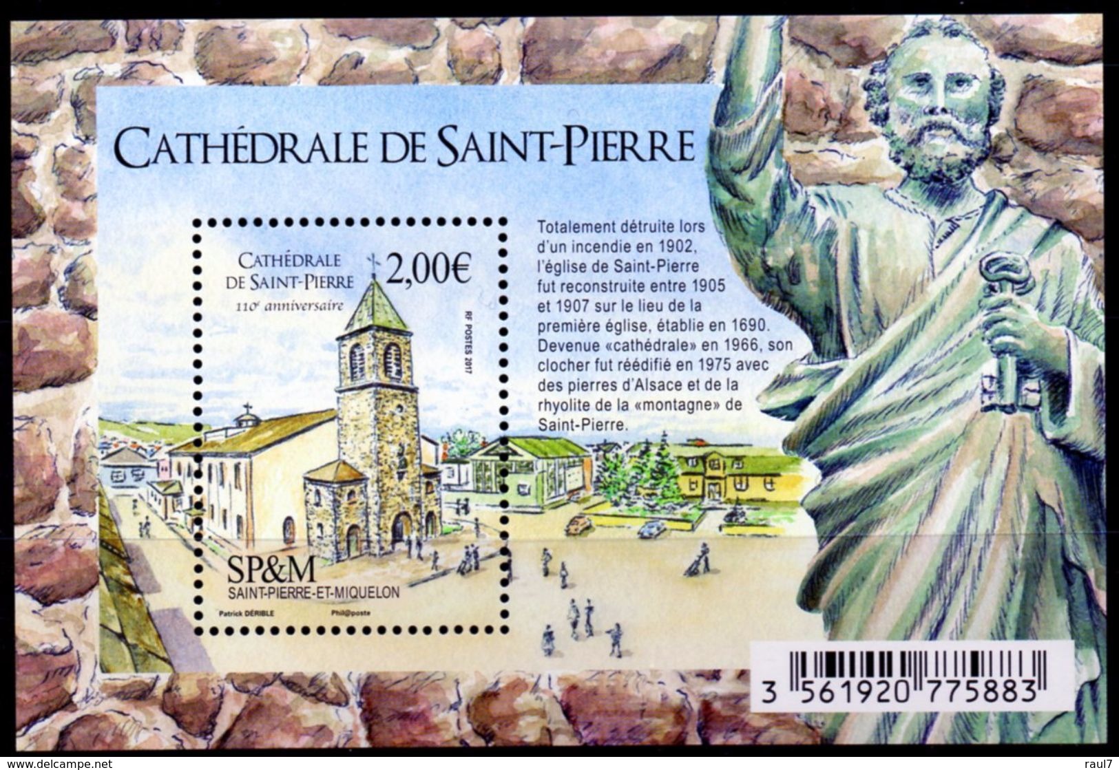 St Pierre Et Miquelon 2017 - Cathédrale De Saint-Pierre - BF Neufs // Mnh - Ungebraucht