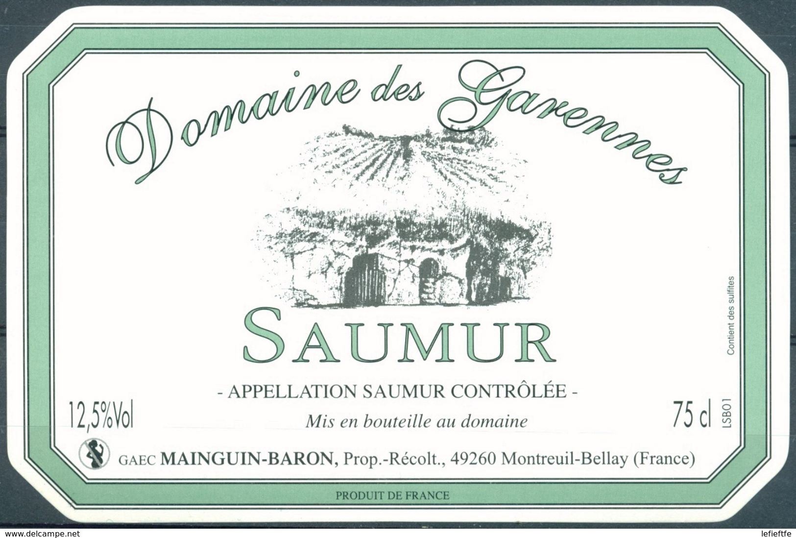 1573 - France - Saumur - Domaine Des Garennes - GAEC Mainguin-Baron - 49260 Montreuil Bellay - Rouges