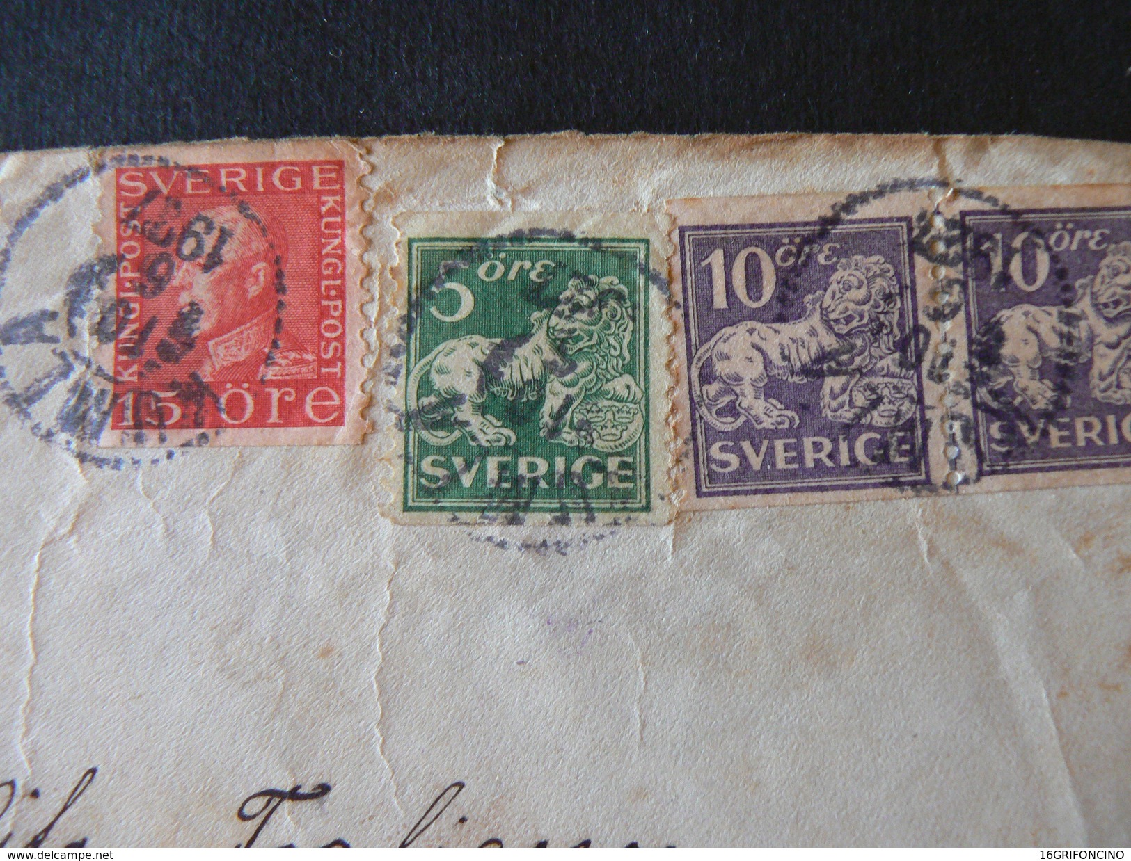 1927  LETTER FROM SVERIGE TO ITALY...///...LETTERA VIAGGIATA DALLA SVEZIA PER  L'ITALIA - 1920-1936 Rouleaux I