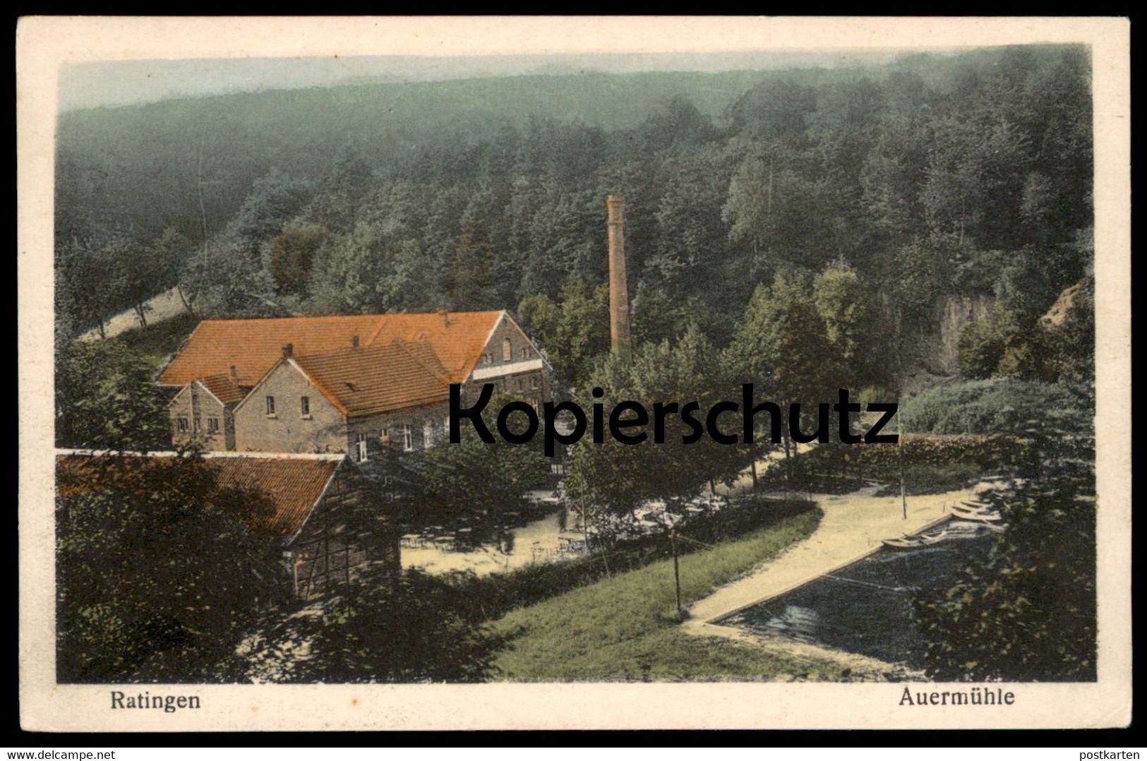 ALTE POSTKARTE RATINGEN AUERMÜHLE PANORAMA Teich Mühle Ansichtskarte Postcard AK Cpa - Ratingen