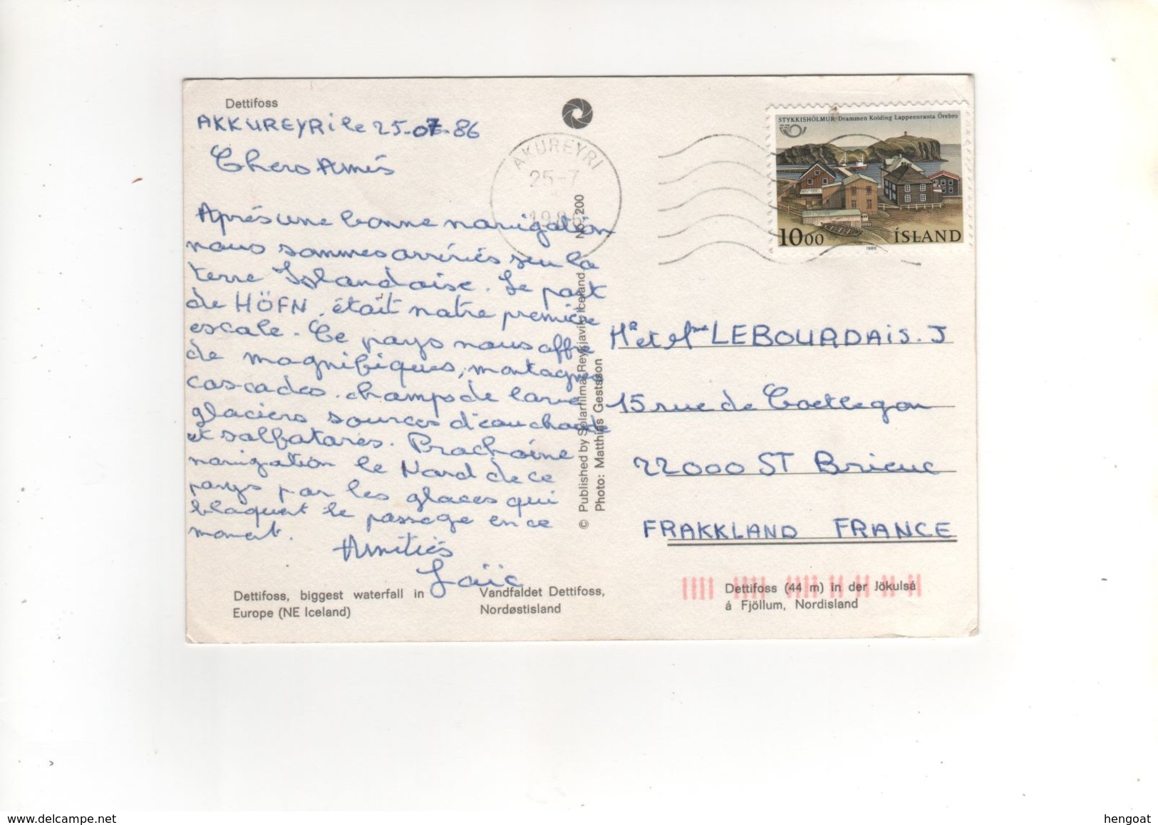 Beau Timbre N° 528 Sur Carte , Postcard Du 25/07/1986 - Lettres & Documents