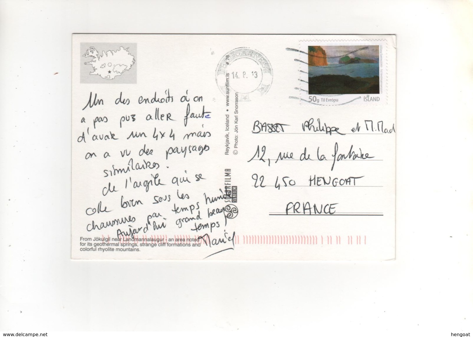 Beau Timbre  Sur Carte , Postcard Du 14/08/2013 - Lettres & Documents