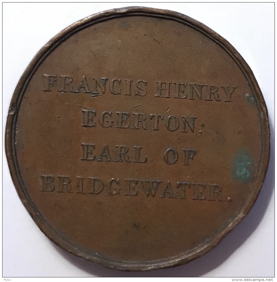 Médaille. Francis Henry Egerton. Earl Of Bridgewater. 40mm - 37gr - Adel