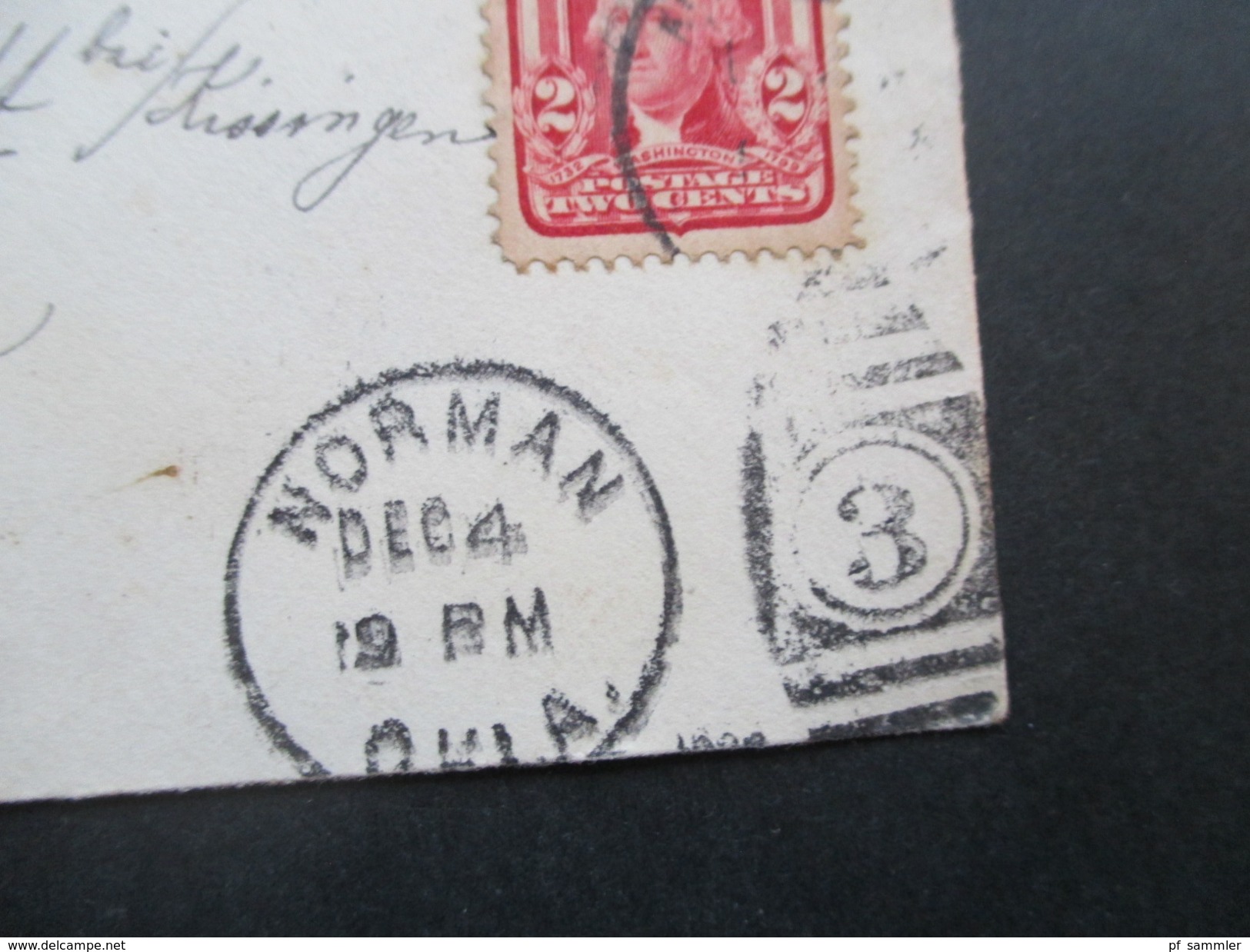 USA 1908 Ganzsachenumschlag Mit Zusatzfrankur Franklin / Washington Normal Okla - Münnerstadt. Route V. 4 Stempel - Storia Postale