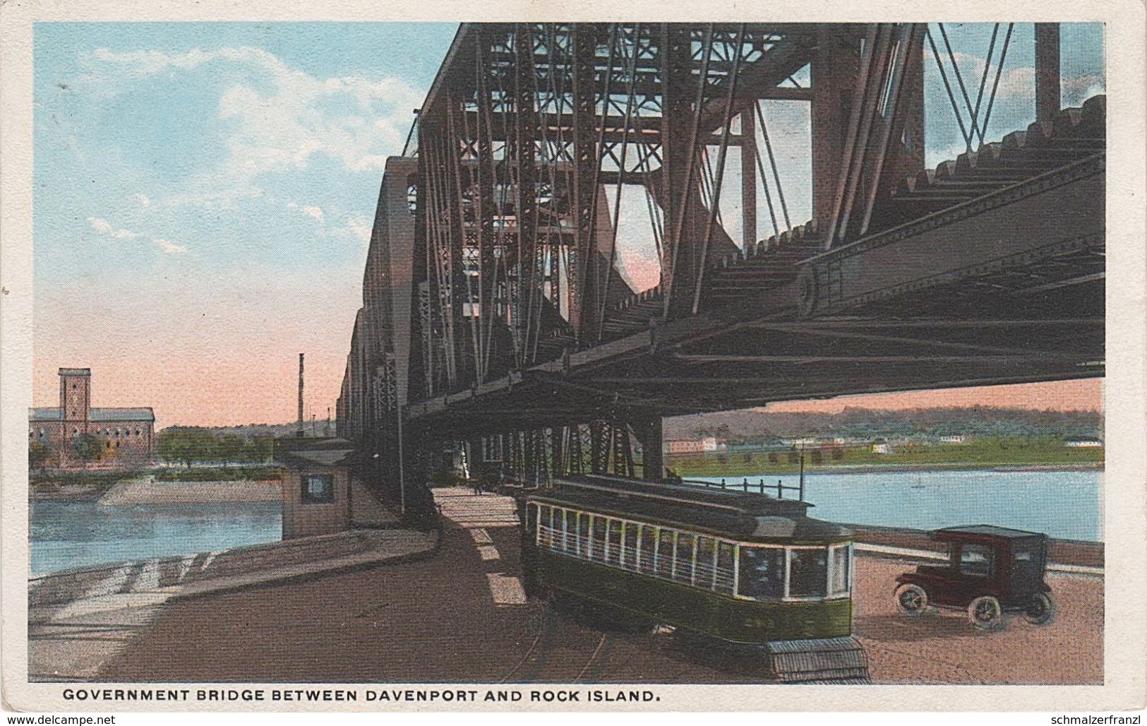 AK Davenport Rock Island Government Bridge Tram A Eldridge Maysville Bettendorf Riverdale Iowa IA United States USA - Davenport