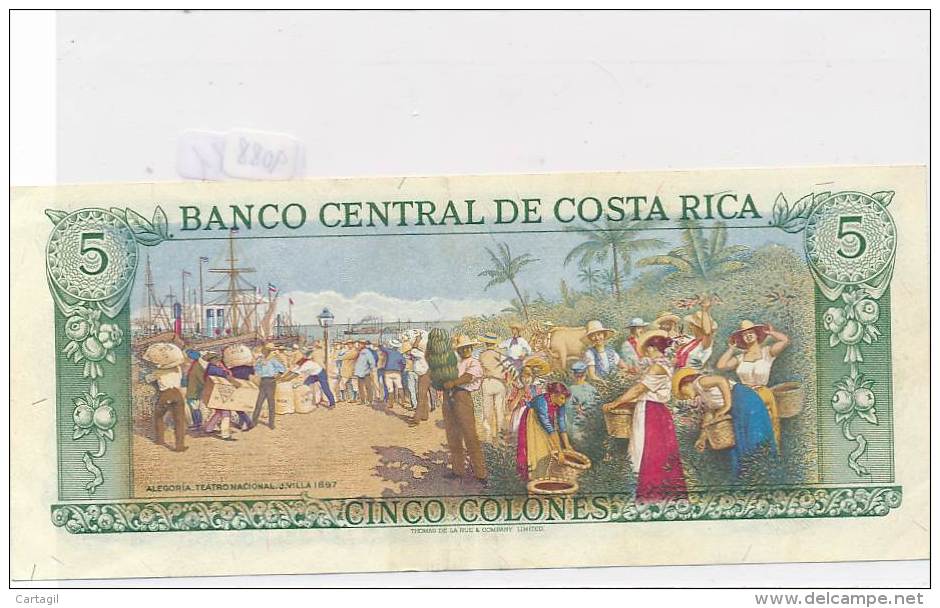 Billets -B2915-Costa Rica-5  Colones (type, Nature, Valeur, état... Voir  Double Scans)-Envoi Gratuit - Costa Rica