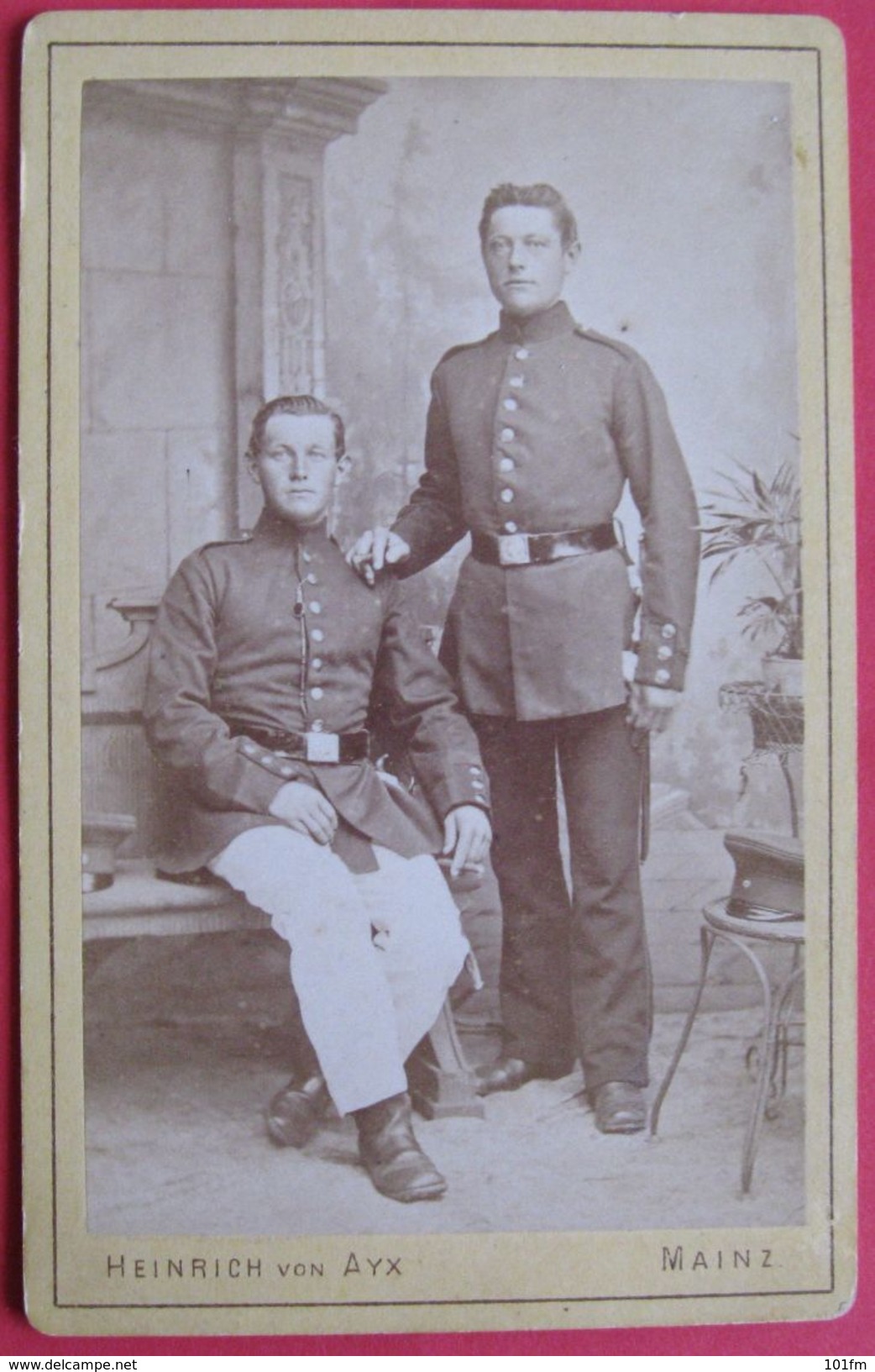 Old Kabinet Photo - German Soldiers, Mainz, Heinrich Von Ayx - Photographs