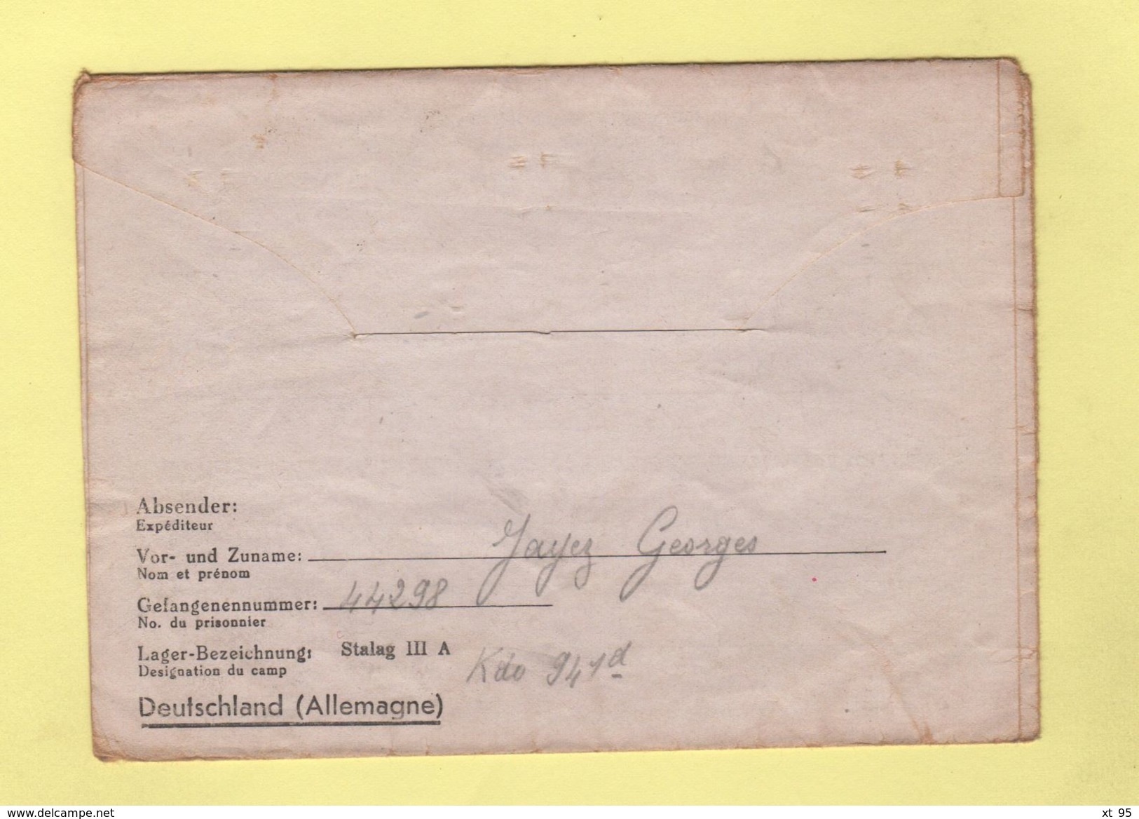 Correspondance De Prisonniers De Guerre - Stalag IIIA - 1941 - 2. Weltkrieg 1939-1945