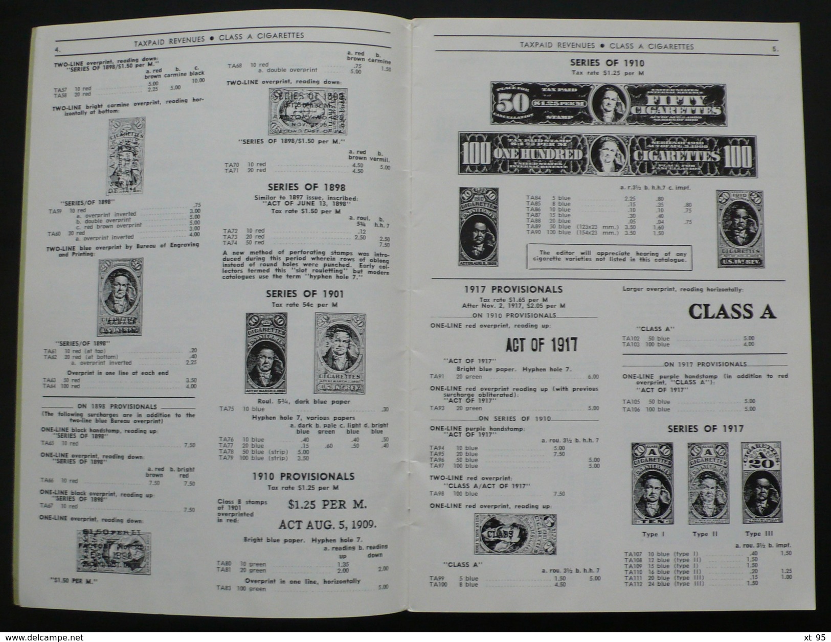 Springer's Catalogue Of USA Taxpaids BNA Fantaisies MM Facsimiles - 1965 - 40 Pages - Port 2€ - Andere & Zonder Classificatie