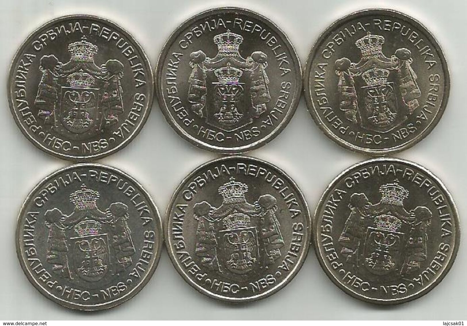 Serbia 20 Dinara 2006 - 2007 - 2009 - 2010 - 2011 - 2012.   6 Commemorative Coins HIGH GRADE From Bank Bag - Serbien