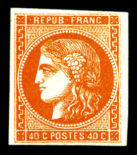 * N°48, 40c Orange, Très Frais. TTB (certificat)   Qualité: *   Cote: 650 Euros - 1870 Emissione Di Bordeaux