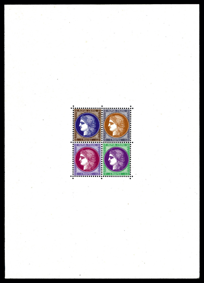 (*) N°3d, Non émis: Exposition Philatélique De 1937, Bloc Composé De 4 Timbres Dentelés Avec Couleurs Différentes, Moins - Ungebraucht