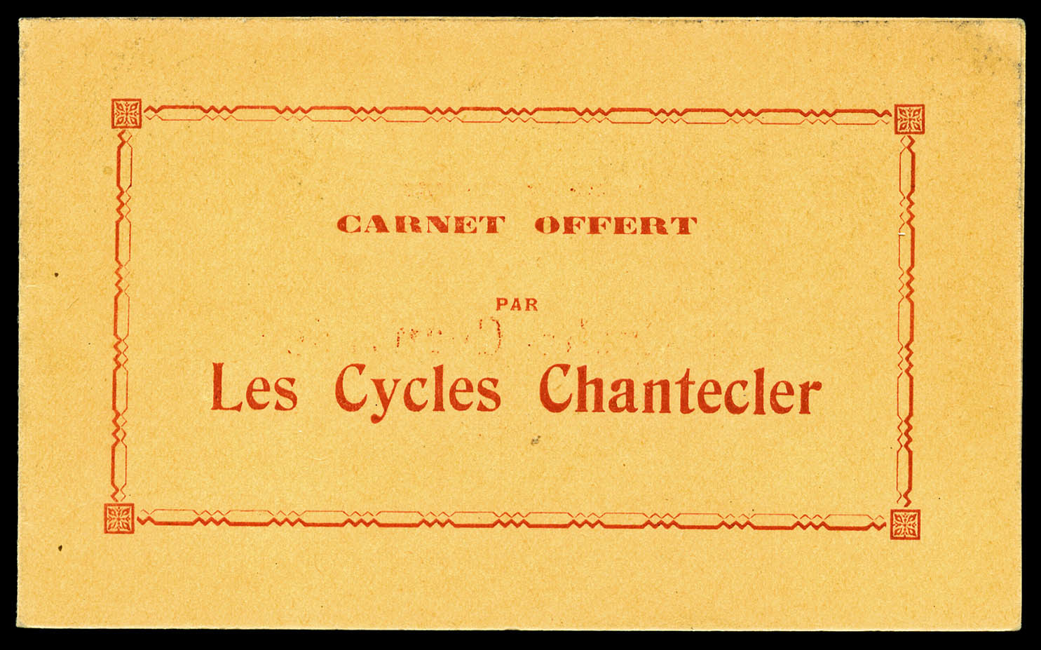 ** N°170-CP4, CYCLES CHANTECLER, Pub Privée Sur Marge Des Timbres, R.R.R., SUPERBE (certificat)   Qualité: ** - Sonstige & Ohne Zuordnung