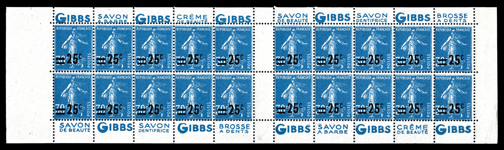 ** N°217-C2, GIBBS X4, Bloc De 20 Timbres. TTB   Qualité: ** - Sonstige & Ohne Zuordnung