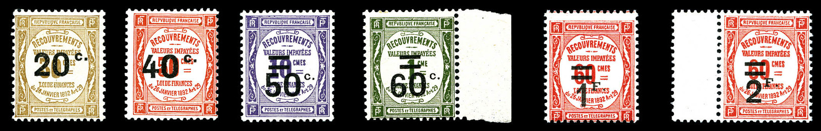 ** N°49/54, Les 7 Valeurs TB   Qualité: **   Cote: 233 Euros - 1859-1959 Gebraucht