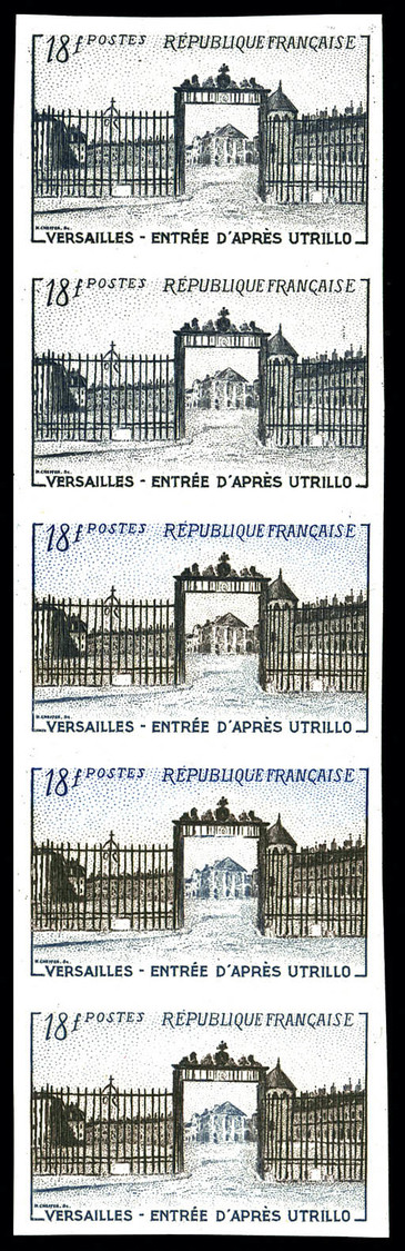 ** N°939, 18f Versailles, Bande De 5 Exemplaires Dont 3 Multicolores. TB   Qualité: **   Cote: 715 Euros - Sonstige & Ohne Zuordnung