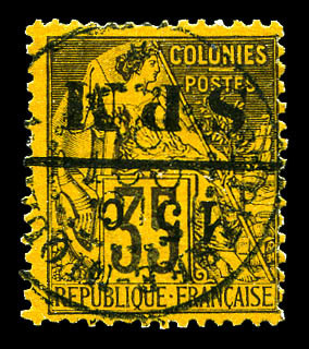 O N°15a, 15c Sur 35c De 1881, Surcharge Renversée. SUPERBE. R.R. (signé Brun/certificat)   Qualité: O   Cote: 2500 Euros - Gebraucht