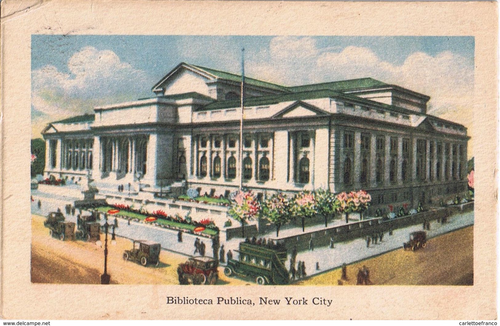 Italian Postcard YMCA Biblioteca Pubblica New York City -1914 - Education, Schools And Universities