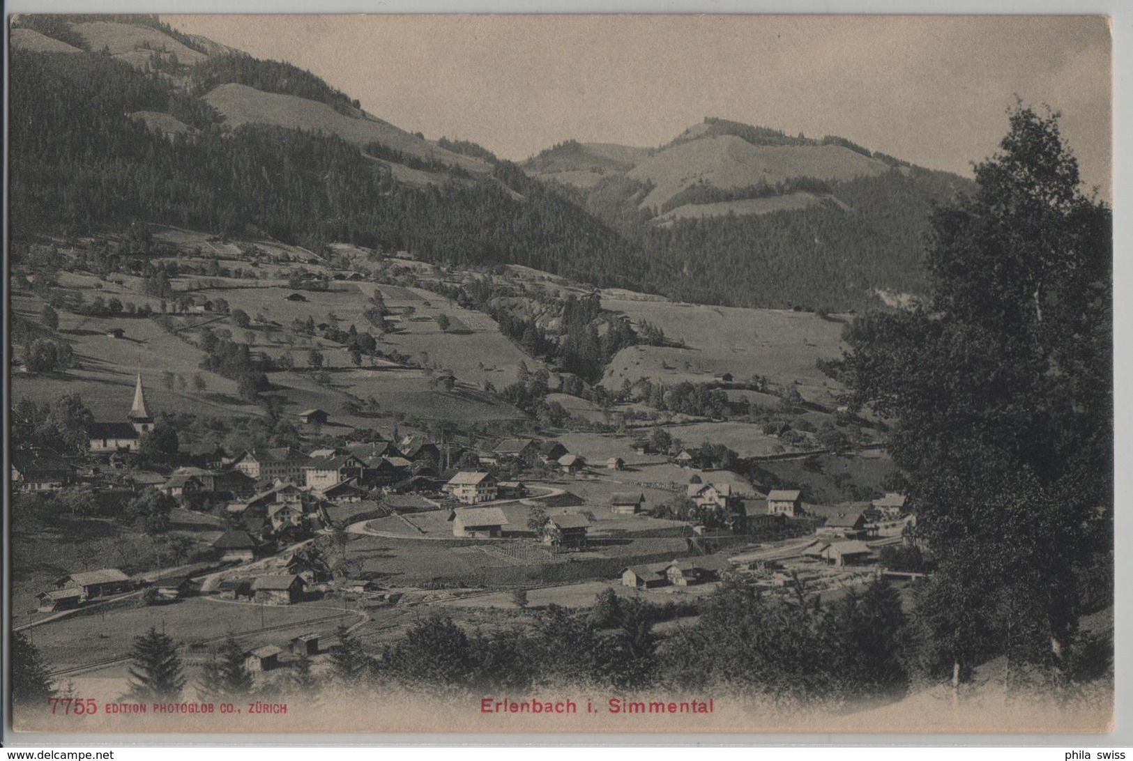 Erlenbach Im Simmental - Generalansicht - Photoglob No. 7755 - Erlenbach Im Simmental