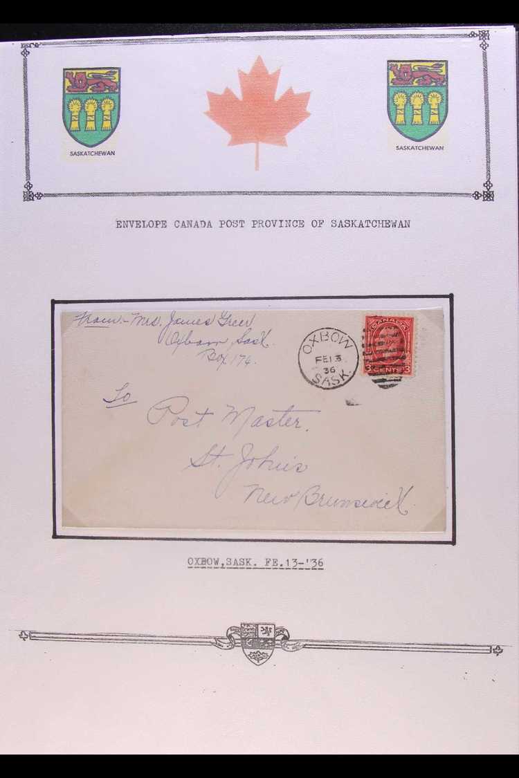 PROVINCE OF SASKATCHEWAN An Attractive And Interesting Collection Of Clear Cds Postmarks Displayed On Covers And Stamps, - Sonstige & Ohne Zuordnung