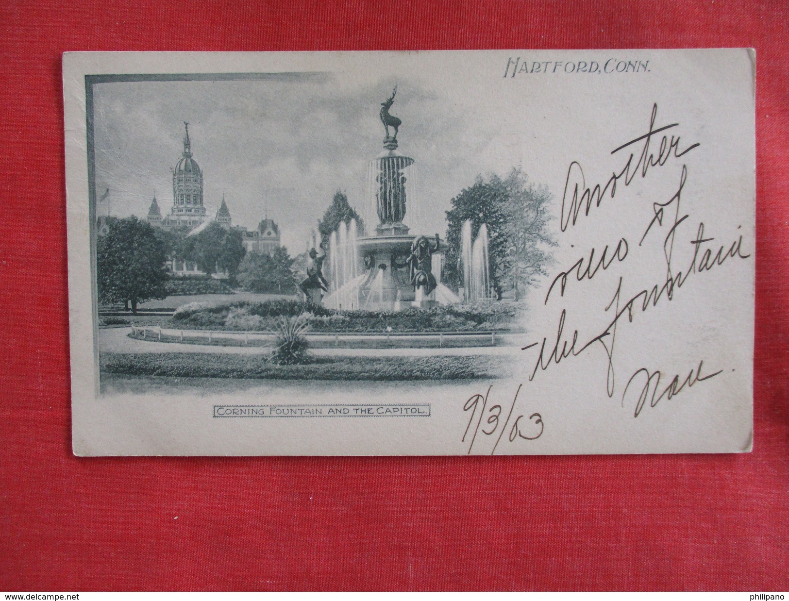 Corning Fountain-- Stamp Peel Off Back Thin  Spot   Hartford  - Ref 2764 - Hartford