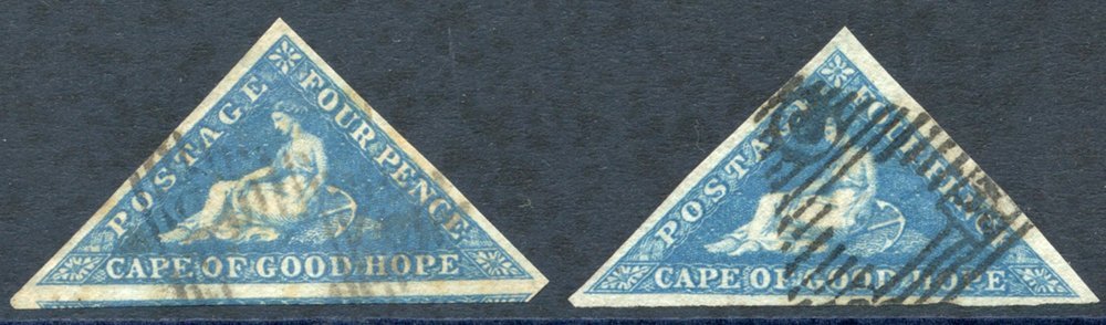 1855 4d Deep Blue On White Paper, Two Used Examples, Both With Large Margins, SG.6. - Sonstige & Ohne Zuordnung
