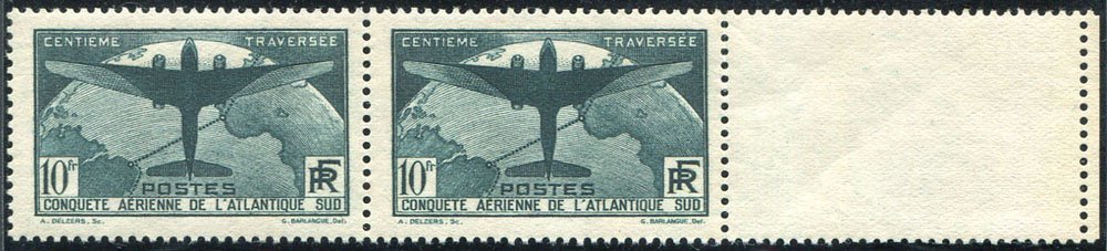 1936 10f South Atlantic Air In Marginal Pairs M (gum Disturbed), Very Fresh, SG.553/4, Cat. £948 - Sonstige & Ohne Zuordnung