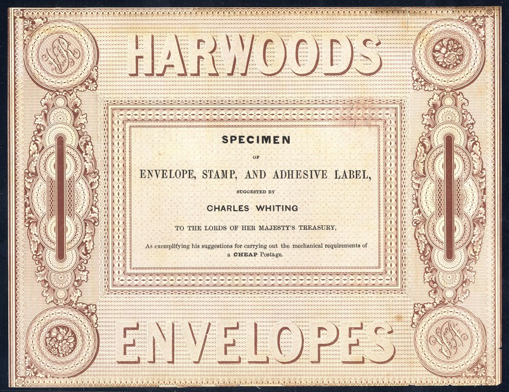 1839 Treasury Competition 'Harwood Envelope' Essay. In Brown, Address Panel With Black Eight-line Imprint 'SPECIMEN OF E - Sonstige & Ohne Zuordnung