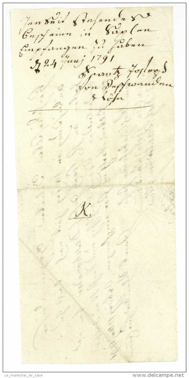 AARBURG AG 1791 Wechsel Jacob Schmitter Zur Cronen Für Landammann Von FLUE In Sachseln Schweiz - Lettres De Change