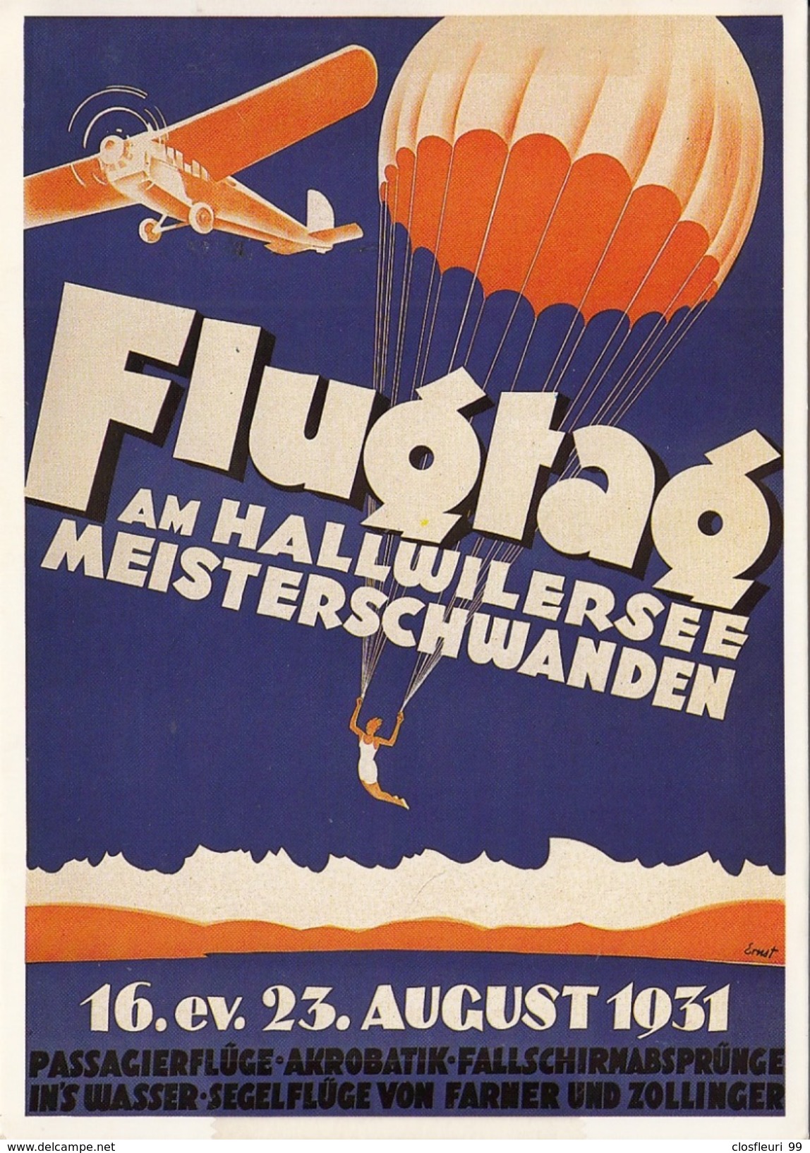 Plakat Für Meisterschwanden 1931. Otto Ernst.REprod. Photoclub, Zürich - Meisterschwanden