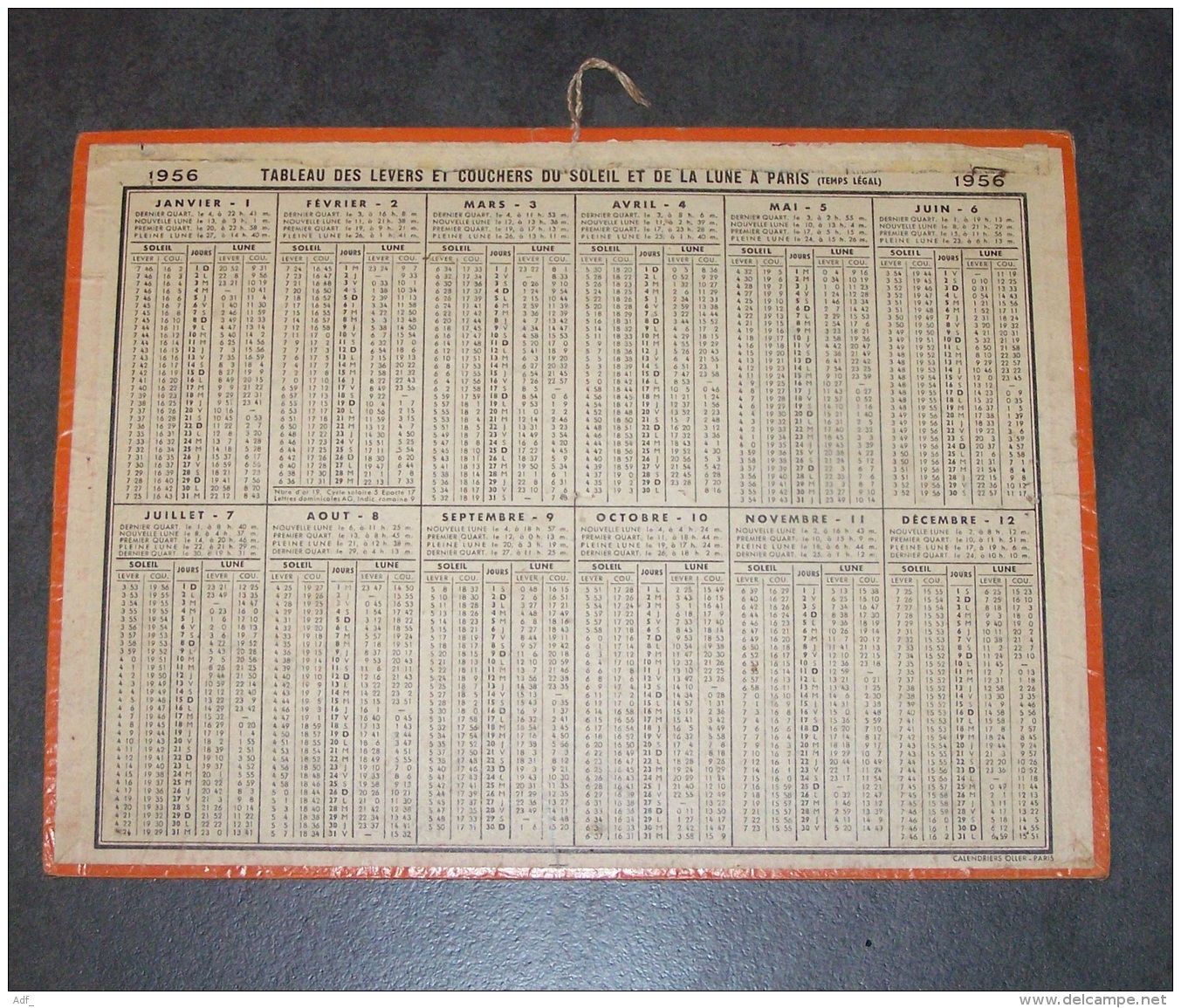 Grand format : 1941-60 - Almanach des PTT. 1956. calendrier poste