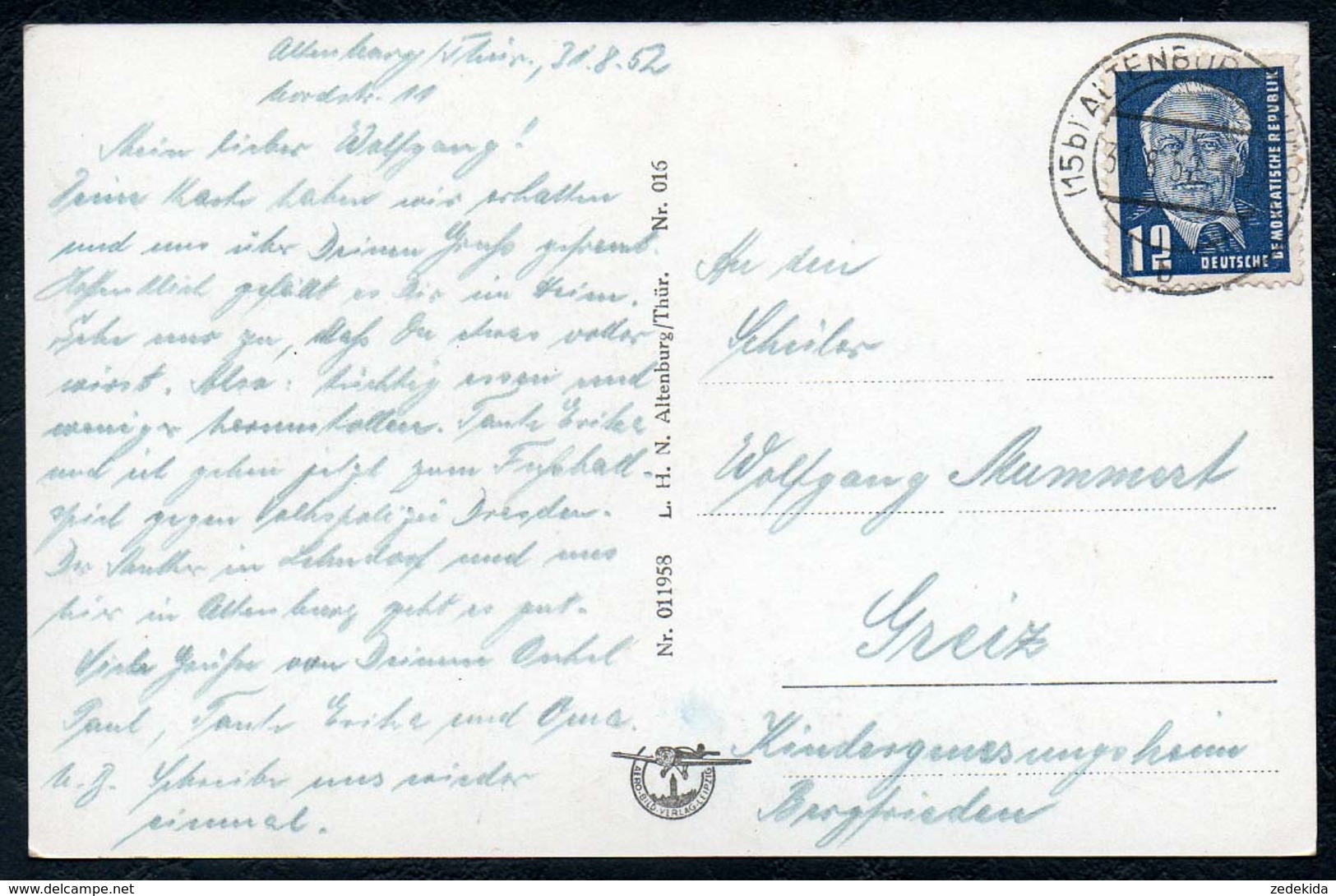 A9944 - Altenburg - Rathaus - L.H.N. - Gel 1952 - Altenburg