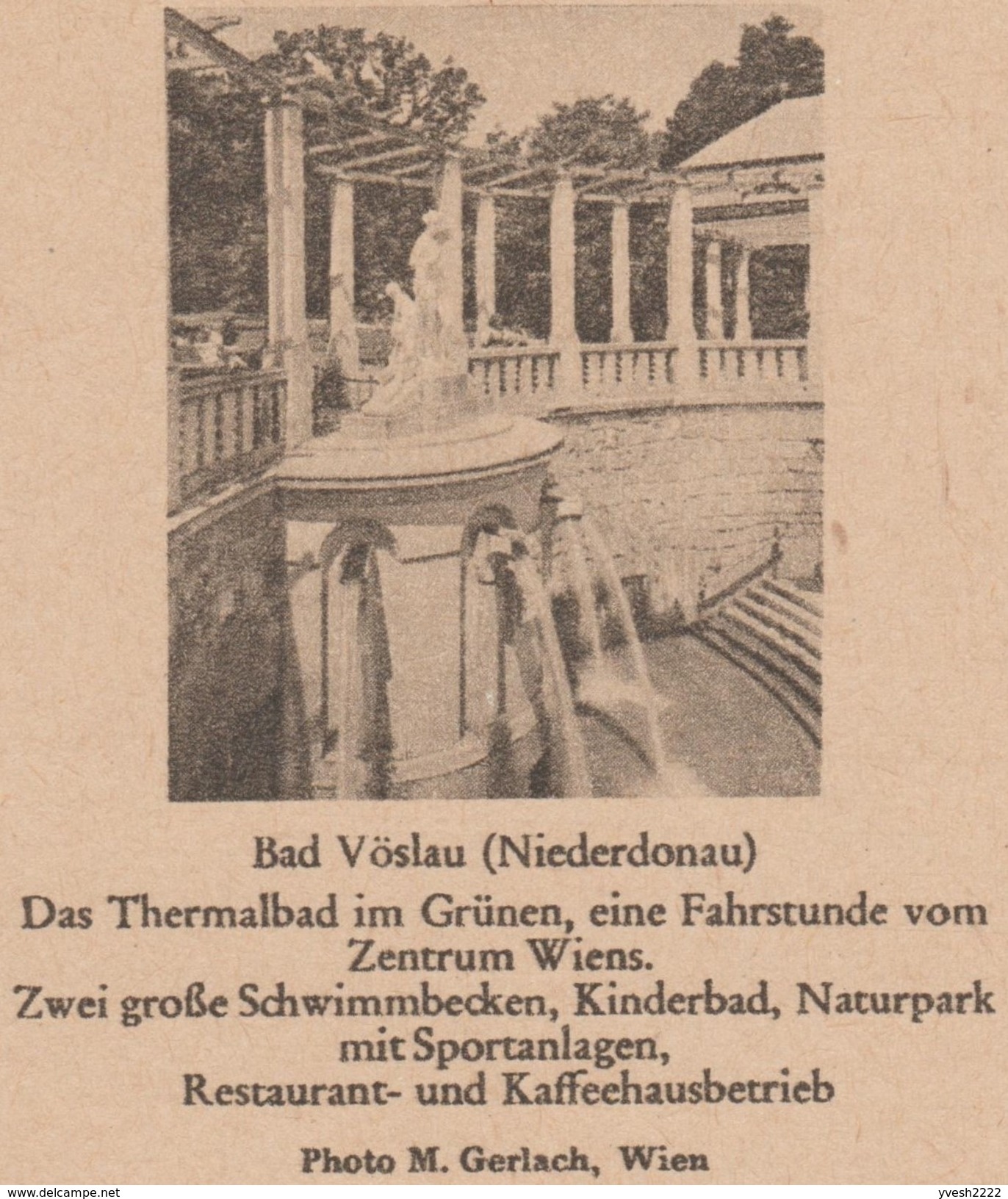 Allemagne / Autriche 1942. 2 Entiers Postaux Spécimen. Bad Vöslau, Basse-Autriche. Thermalisme, Café, Sports, Toboggan - Termalismo