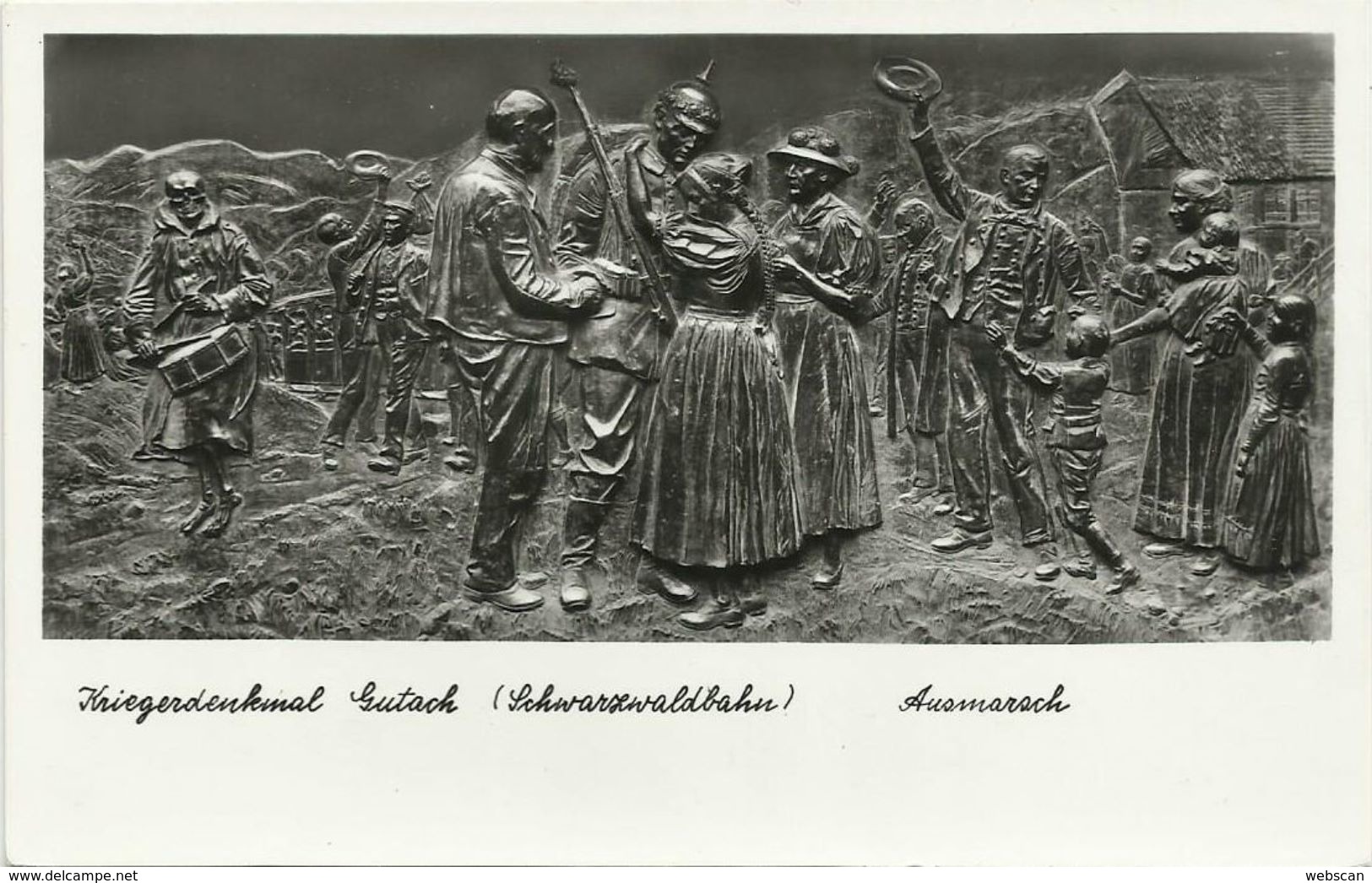 2 AK Gutach Schwarzwald Kriegerdenkmal Ausmarsch + Heimkehr ~1960 #0102 - Gutach (Breisgau)