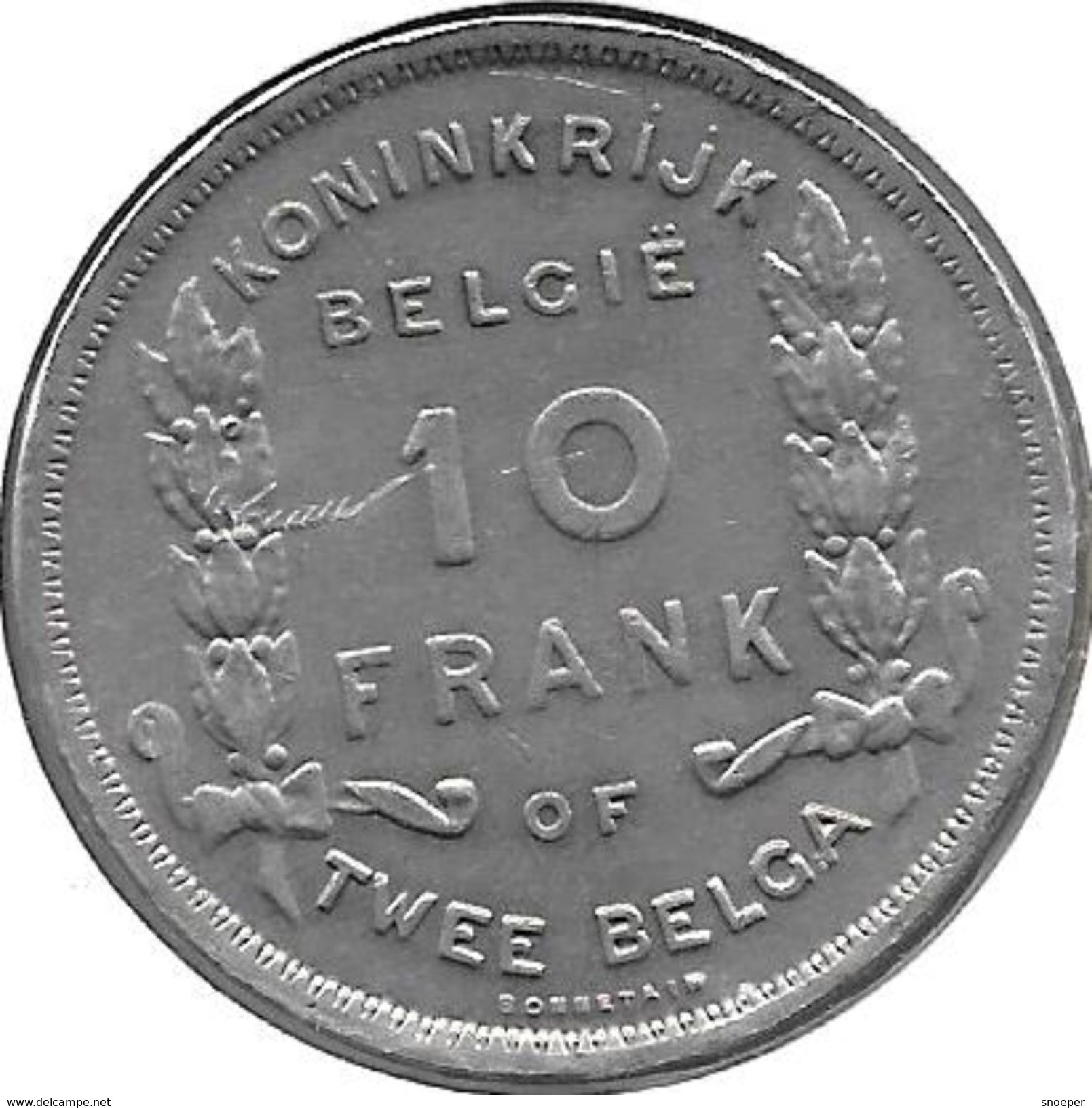 *belguim 10 Francs  2 Belgas 1930 Dutch Pos B  Vf+ - 10 Francs & 2 Belgas