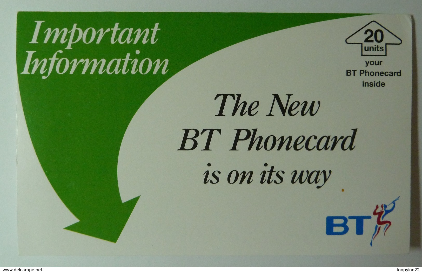 UK - BT - 20 Units - The New BT Phonecard Is On It's Way - Mint In Folder - BT Private