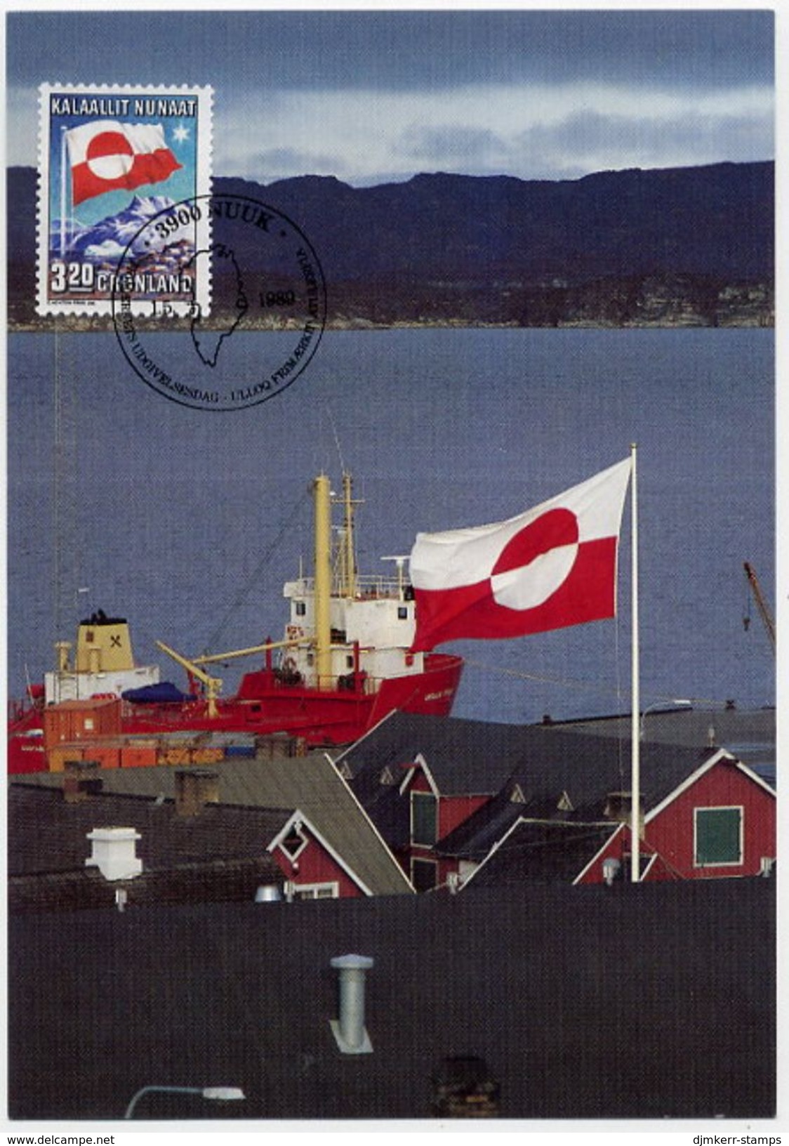 GREENLAND 1989 Internal Autonomy 3.20 Kr.on Maximum Card.  Michel 195 - Maximum Cards