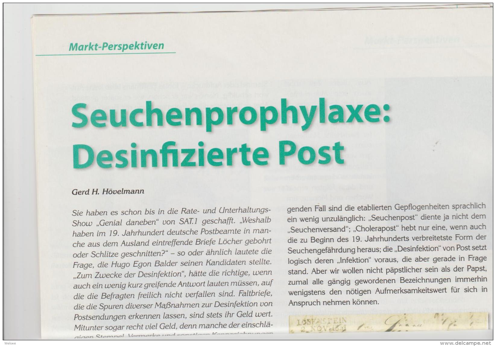 Literatur 104 / Seuchenpost, Internatioal. Von Den Anfängen Bis In Die Neuzeit. 3 DIN A 4 Seiten M. Abbildungen - Philatelie Und Postgeschichte