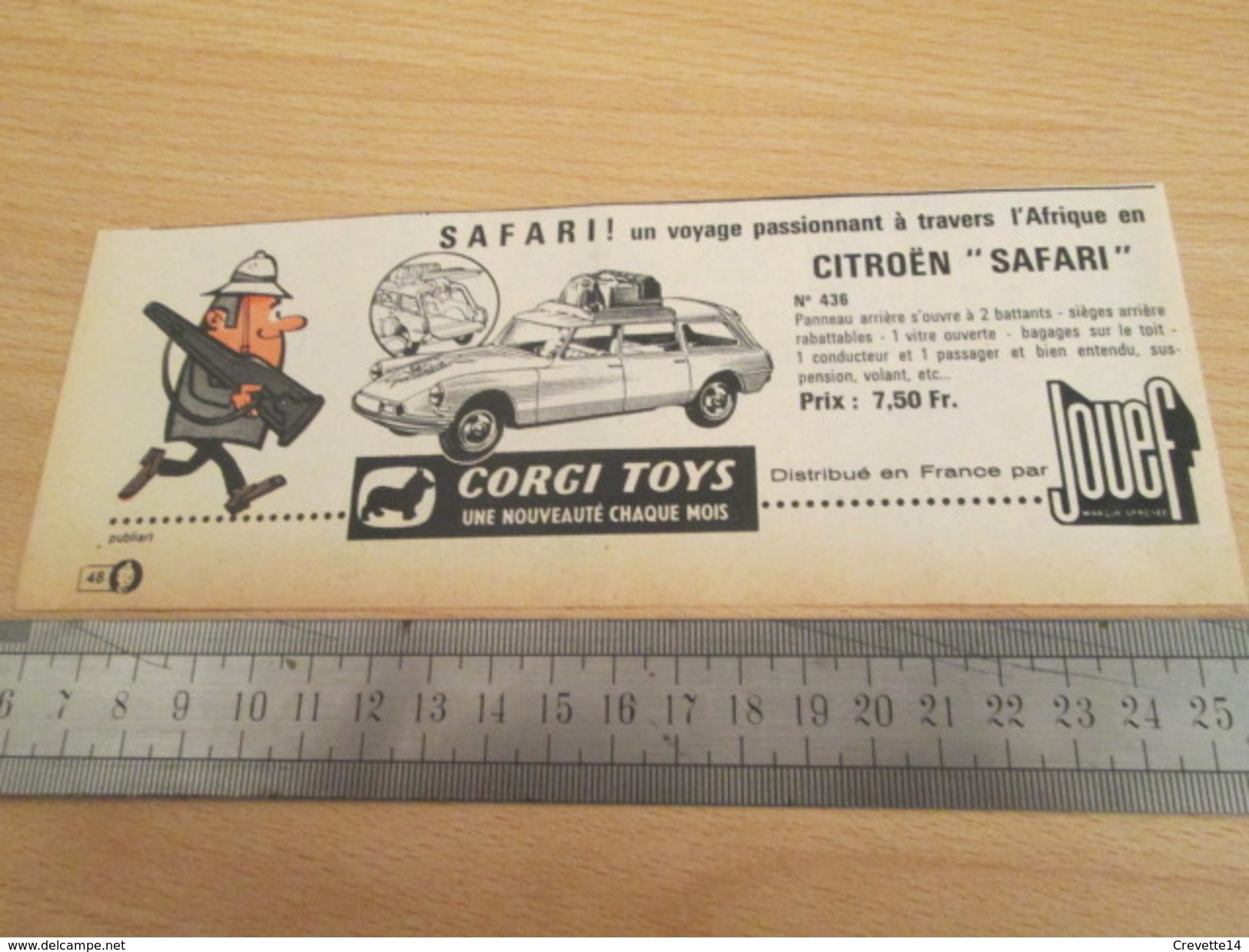 Page De Revue Des Années 60/70 : PUBLICITE  CORGY TOYS DS CITROEN SAFARI   Format  VOIR REGLE SUR PHOTO - Corgi Toys