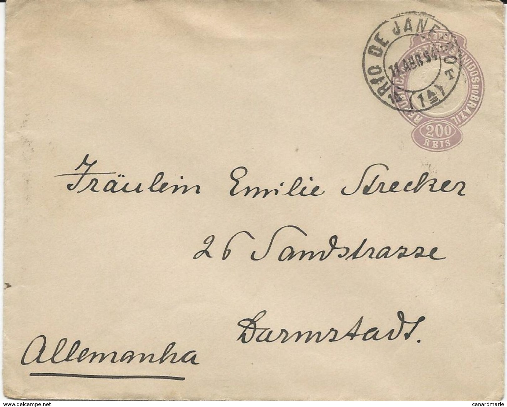 ENTIER POSTAL 1894 POUR L'ALLEMAGNE - Entiers Postaux