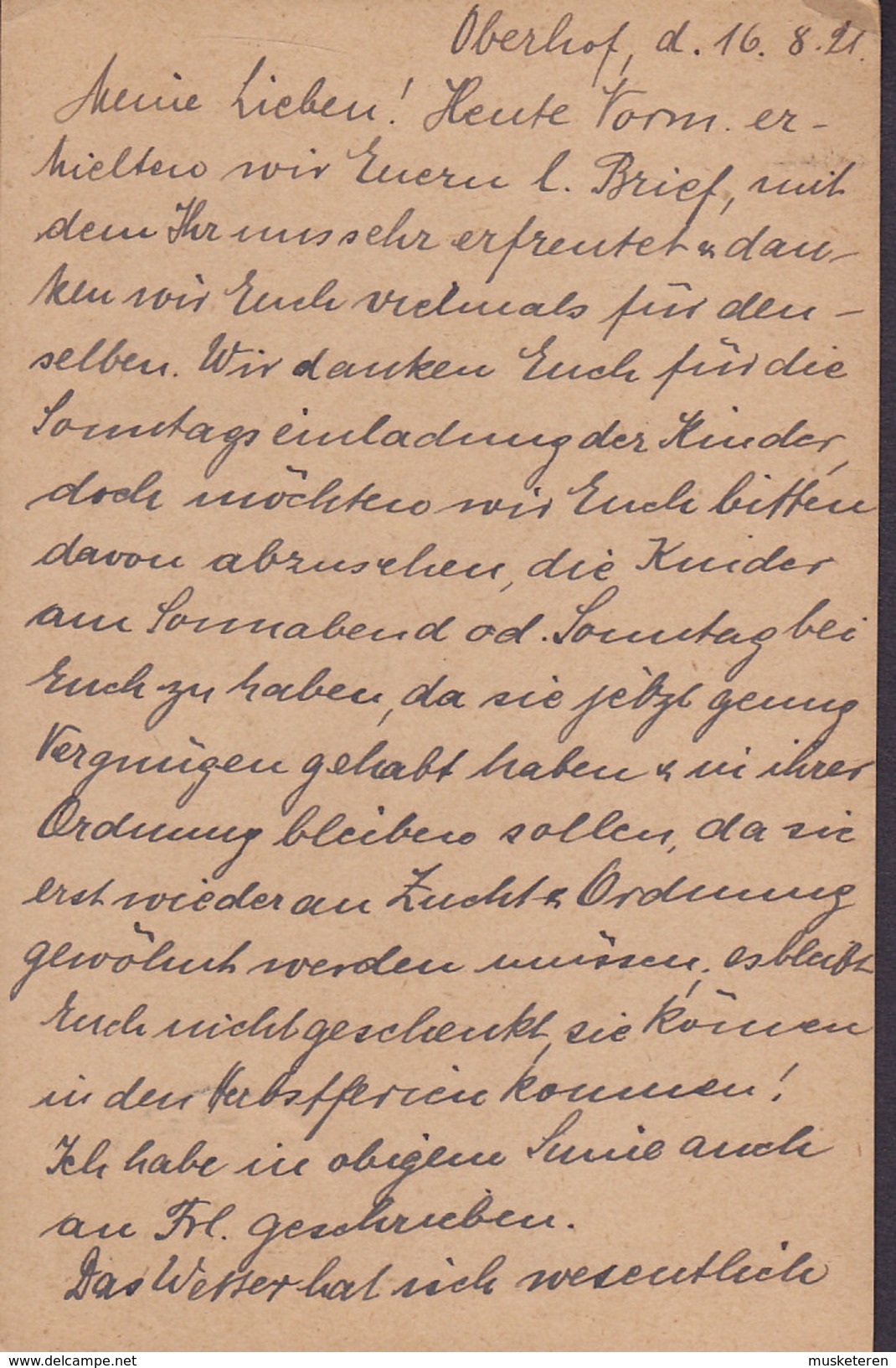 Germany Deutsches Reich Postal Stationery Ganzsache 40 Pf. OBERHOF 1921 BERLIN -SCHÖNEBERG (2 Scans) - Postkarten